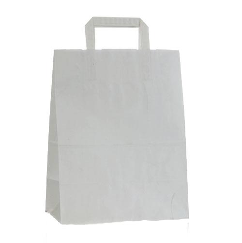 9410723  46167 Papir b&#230;reposer hvite med flate h&#229;ndtak 260x155x340 mm | 16 liter | 90 gr. hvit